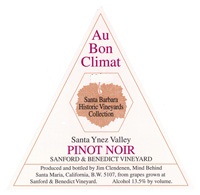 Au Bon Climat Pinot Noir Sanford & Benedict Vineyard Santa Ynez Valley 2010 750ML Label