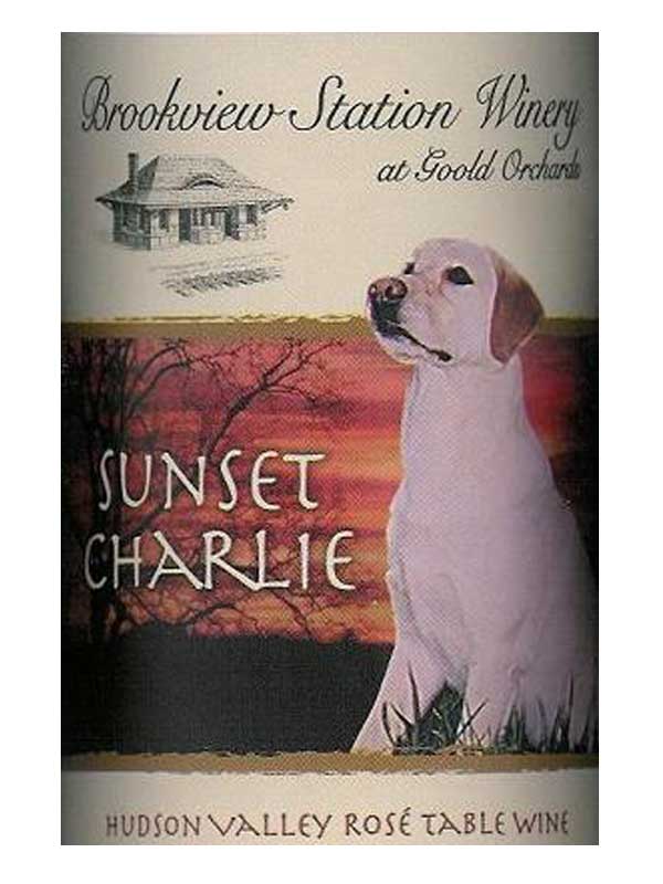Brookview Station Winery Sunset Charlie Rose 750ML Label