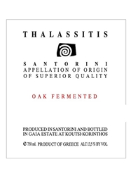 Gaia Thalassitis Oak Fermented White Santorini 2014 750ML Label
