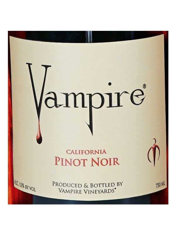 Vampire Vineyards Pinot Noir 750ML Label