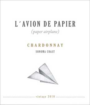 L'Avion de Papier (Paper Airplane) Chardonnay Sonoma Coast 2010 750ML