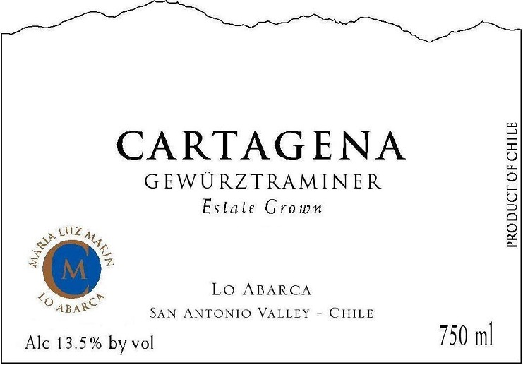 Cartagena Estate Grown Gewurztraminer Lo Abarca San Antonio Valley 2013 750ML