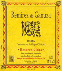 Bodegas Fernando Remirez de Ganuza Rioja 2004 750ML