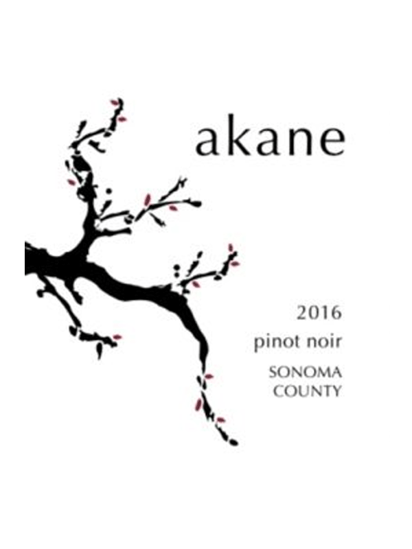 Akane Pinot Noir Sonoma County 2016 750ML Label