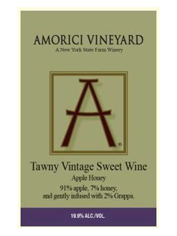 Amorici Vineyard Tawny Vintage Sweet Apple Honey Wine Hudson Valley 750ML Label