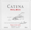 Bodega Catena Zapata Malbec Mendoza 2012 750ML Label