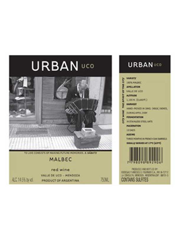 Bodegas Y Vinedos O Fournier Urban Malbec Uco Mendoza 2015 750ML Label