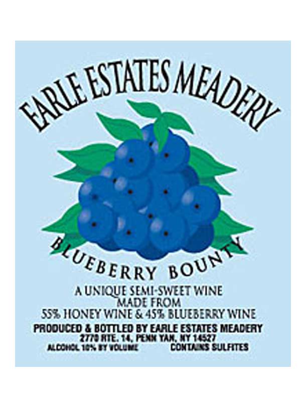 Earle Estates Blueberry Bounty Finger Lakes NV 750ML Label