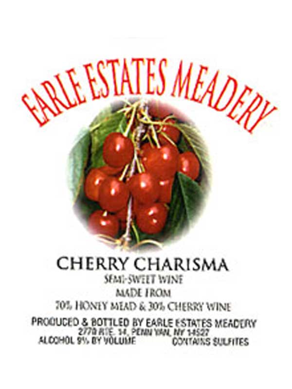 Earle Estates Cherry Charisma Finger Lakes NV 750ML Label