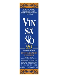 Estate Argyros Vin Santo 20 Years Barrel Aged Santorini 1991 500ML Label
