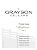 Grayson Cellars Pinot Noir Lot 5 750ML Label