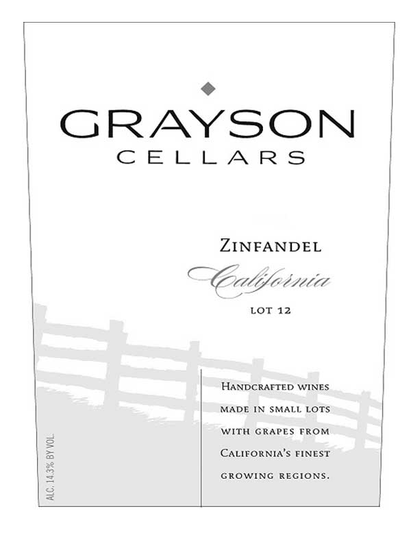 Grayson Cellars Zinfandel Lot 12 750ML Label