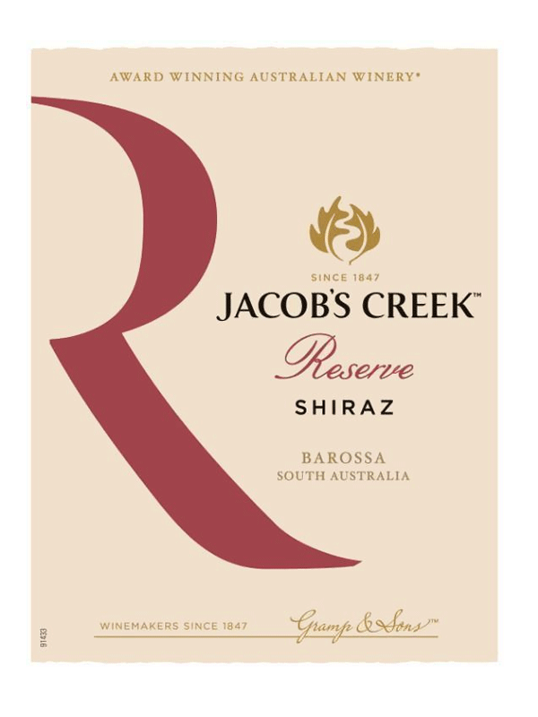 Jacob's Creek Reserve Shiraz Barossa Valley 750ML Label