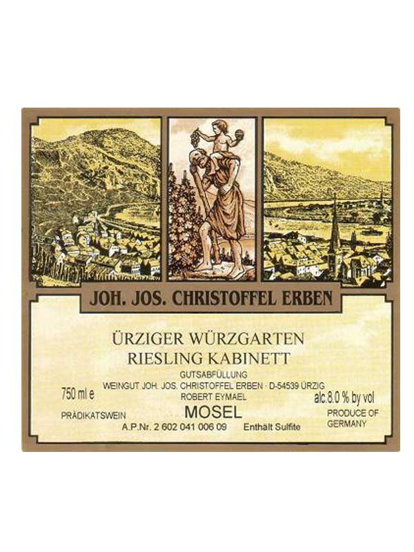 Joh. Jos. Christoffel Urziger Wurzgarten Riesling Kabinett Mosel 750ML Label