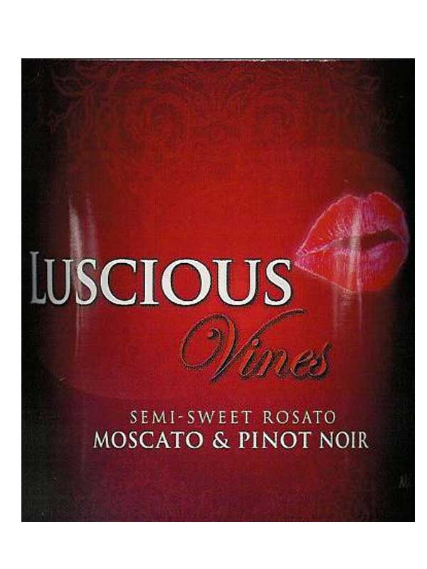 Luscious Vines Moscato & Pinot Noir Semi-Sweet Rosato NV 750ML Label