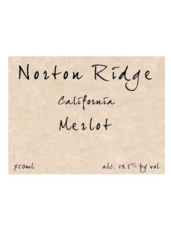Norton Ridge Merlot 2012 750ML Label