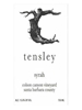 Tensley Syrah Colson Canyon Vineyard Santa Barbara 750ML Label