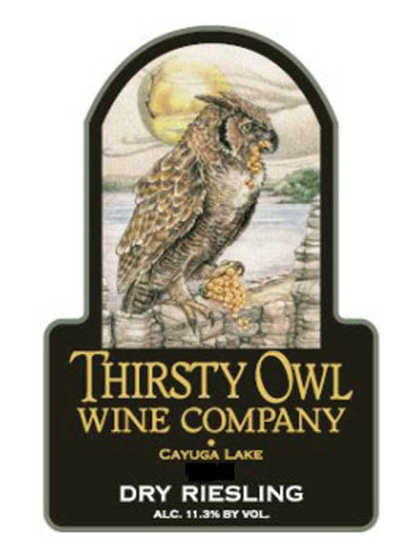 Thirsty Owl Wine Co. Dry Riesling Finger Lakes 750ML Label