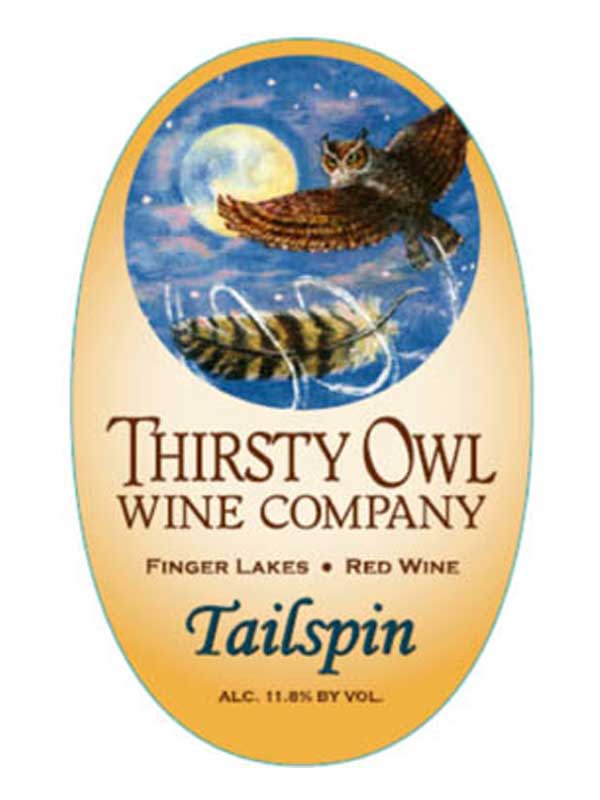Thirsty Owl Wine Co. Tailspin Finger Lakes 750ML Label