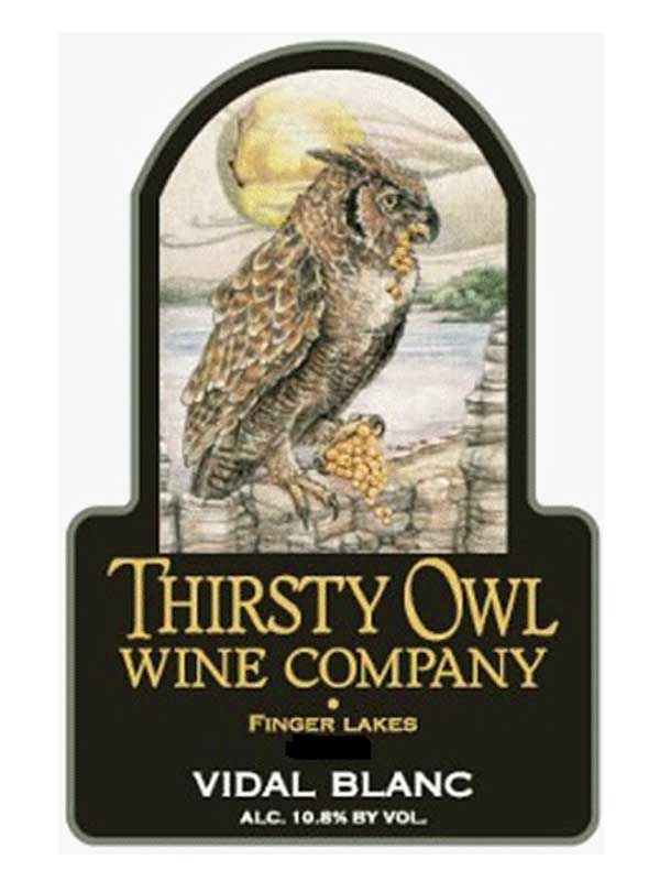 Thirsty Owl Wine Co. Vidal Blanc Finger Lakes 750ML Label