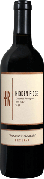Hidden Ridge Cabernet Sauvignon Impassable Mountain Reserve 55% Slope Sonoma County 2007 750ML Bottle